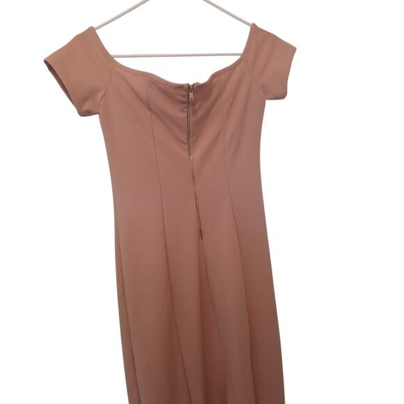 60% OFF NWT Zara Pale Pink Midi Off Shoulder Dress M MSRP $138 - Picture 8 of 8